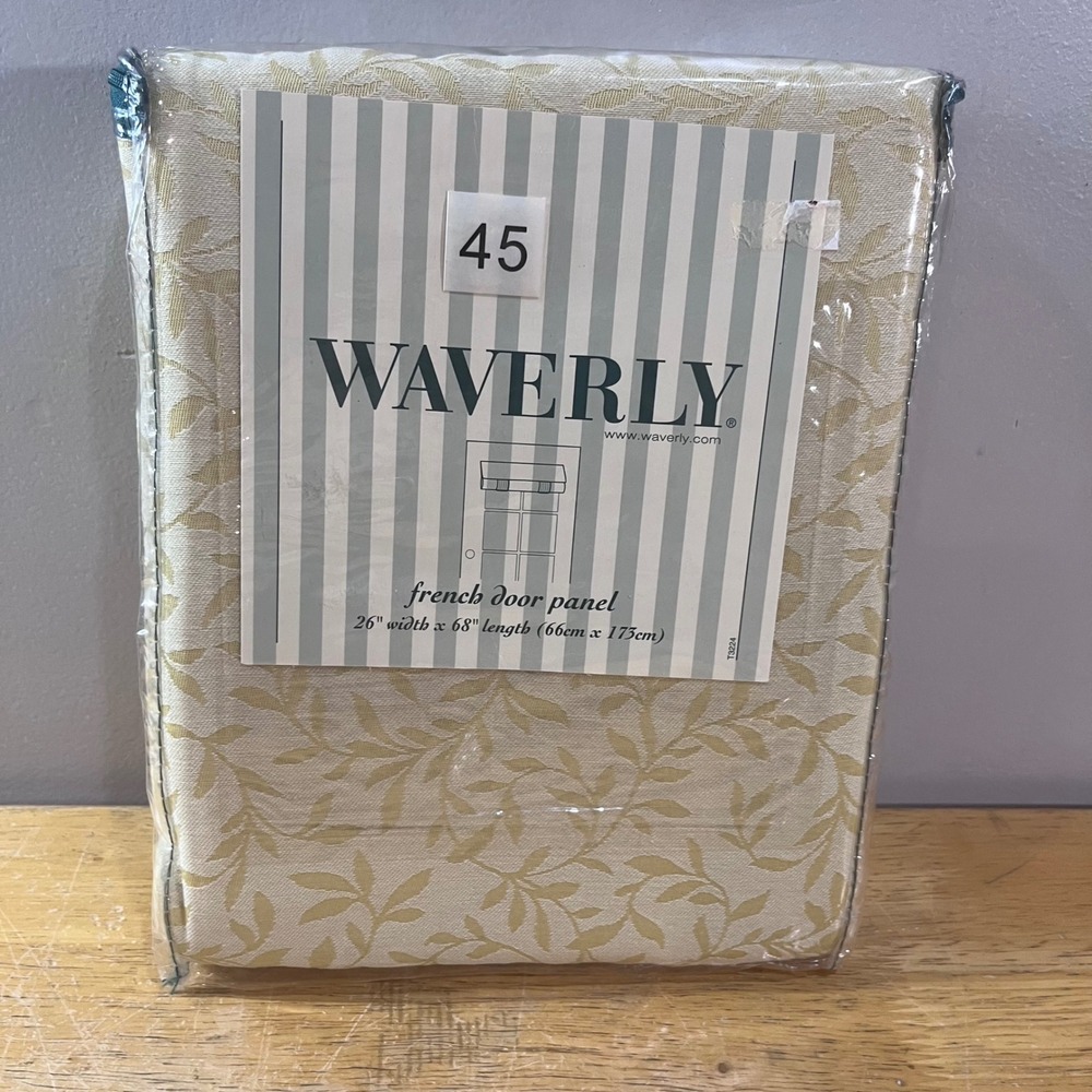 Waverly Richmond Buttercream French Door Panel 26x68 Vtg Style Damask Leaf Cream